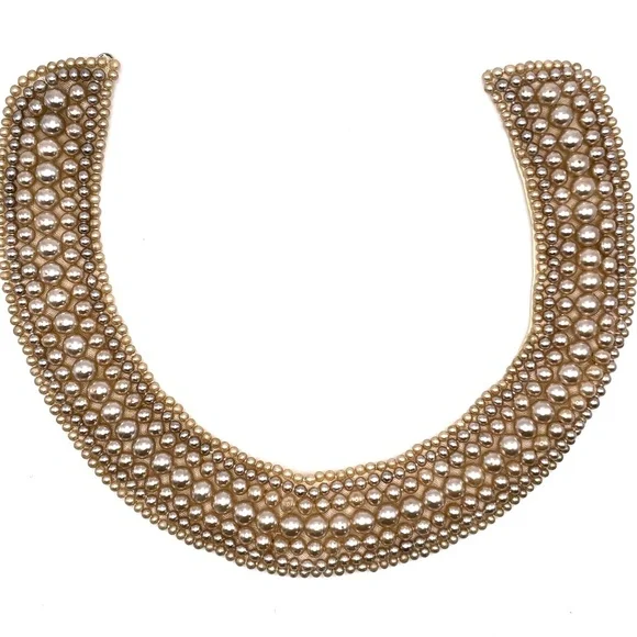 Made in Japan Vintage Ivory Cream Color Pearl Collar - Picture 3 of 13